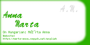 anna marta business card